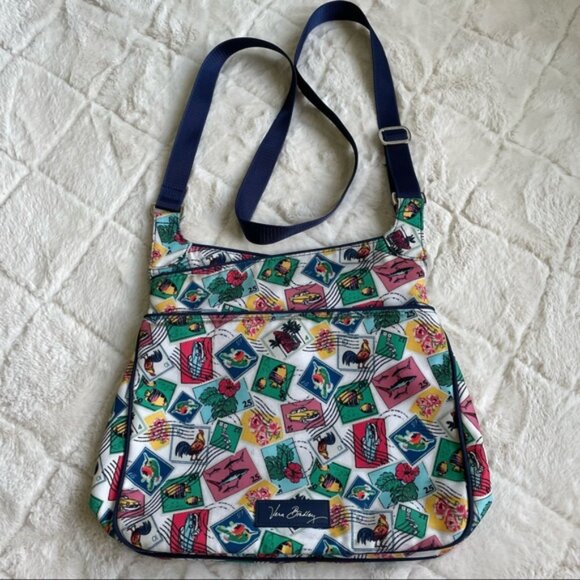 Vera Bradley | "Cuban Stamps" Lighten Up Slim Crossbody Bag - Picture 2 of 11